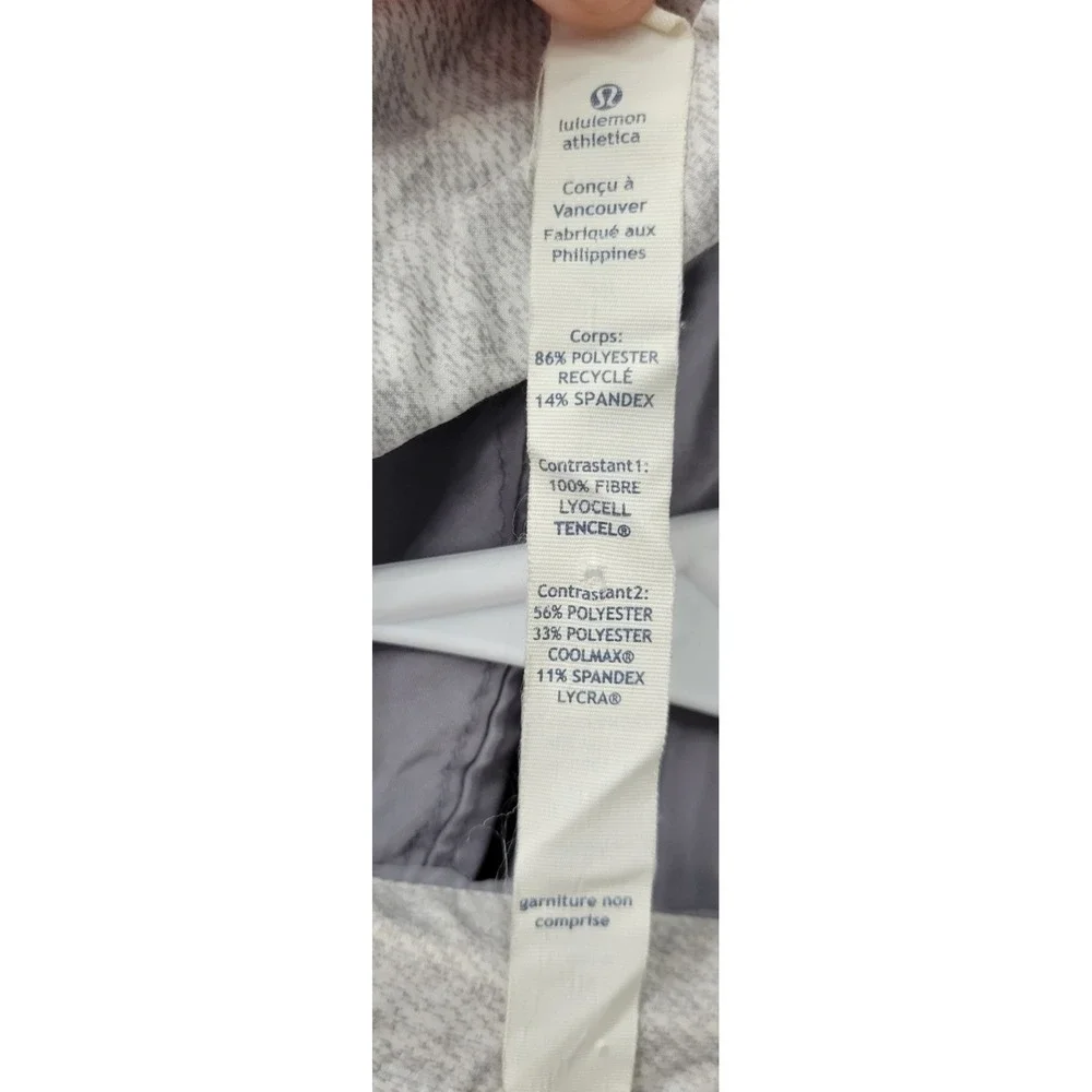Lululemon Rain Jacket Size 4 Gray Hooded Full Zip Pockets, Cinch Waist EUC